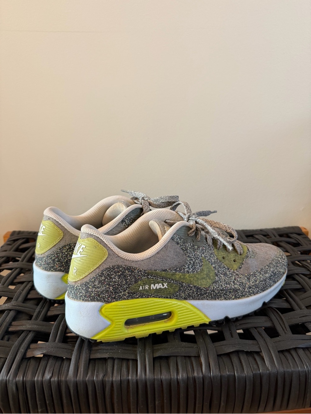 Nike Air Max 90 Gray Speckled Volt Green Sneakers Men’s 10